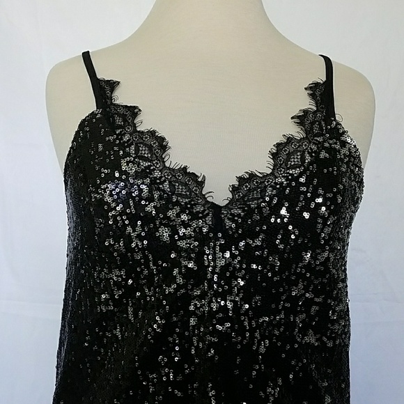 Black Sequin Slip Dress (LF) - Picture 4 of 8
